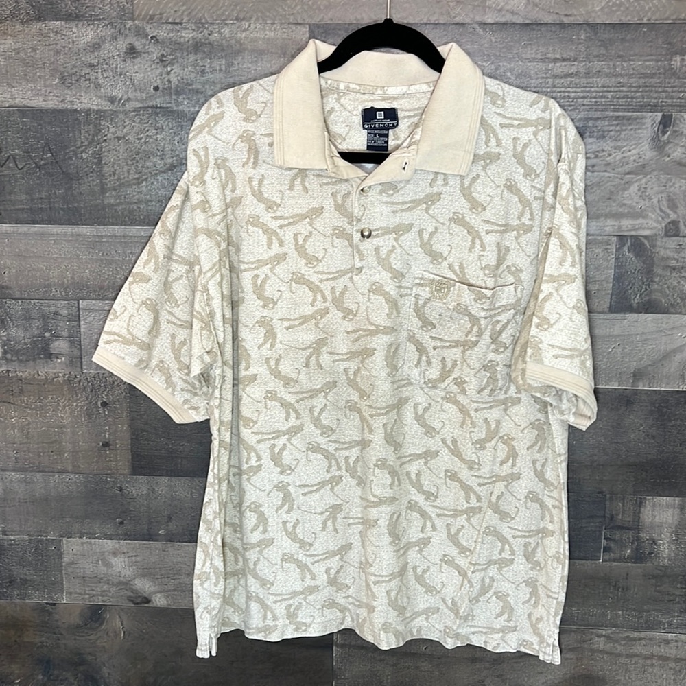 Tan Givenchy Active Wear Golf Pint Polo Short Sleeve Shirt